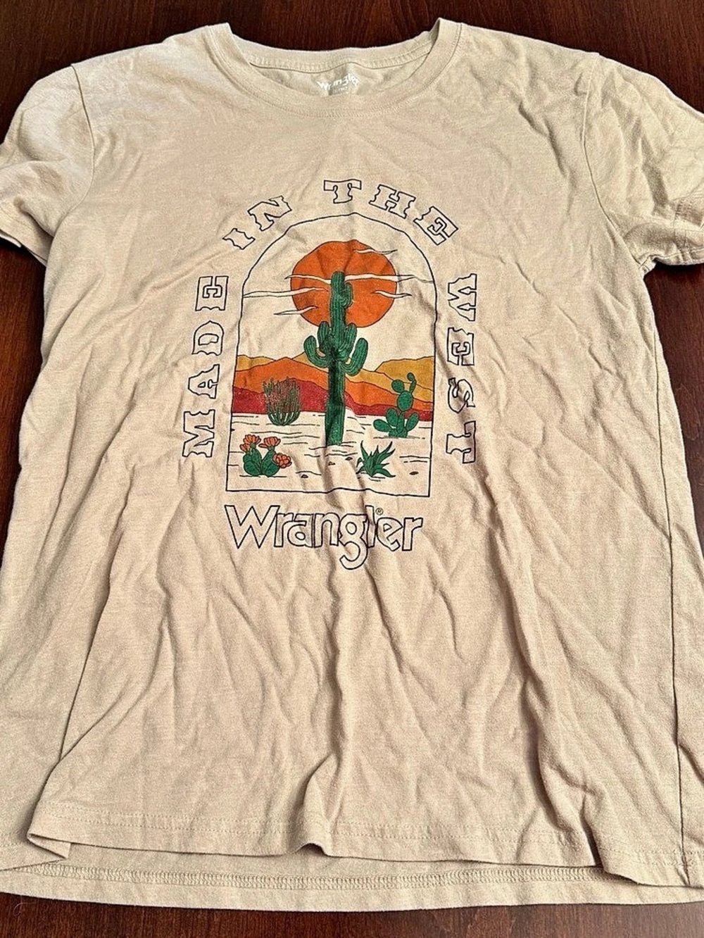 Wrangler Made in the West Cactus Graphic T-Shirt in Cream